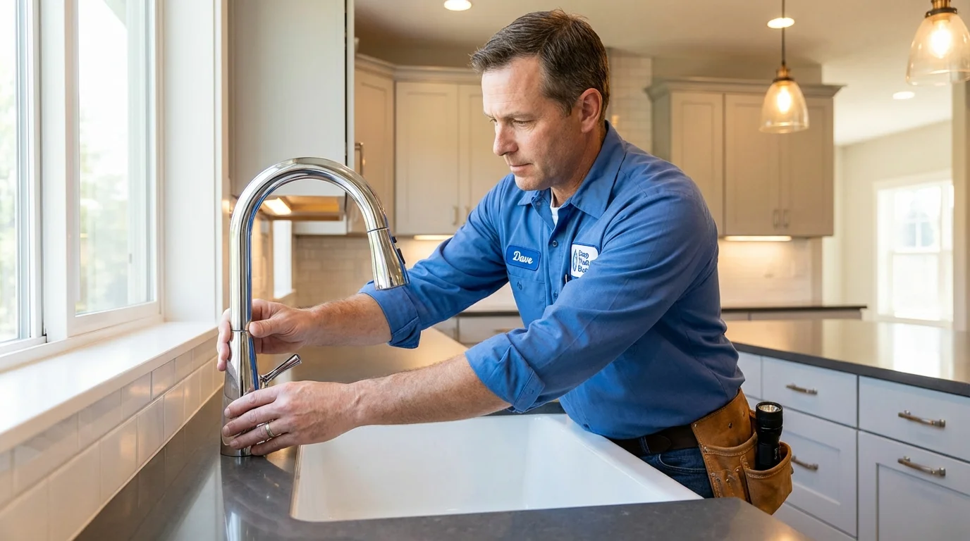 Kitchen faucet installation by Johns Plumbing LLC in Culver